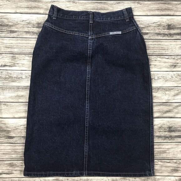 A Time For Us Denim Womens Pencil Jean Skirt Blue Knee Length Vintage 80's - Picture 2 of 2
